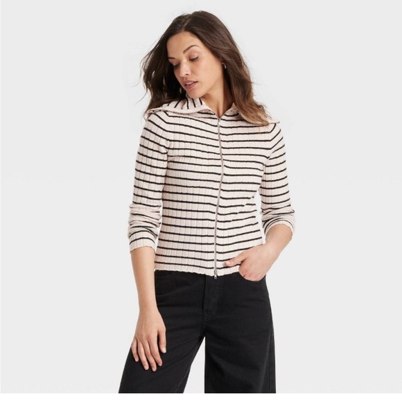 NWOT Double Zip Sweater - Picture 1 of 7